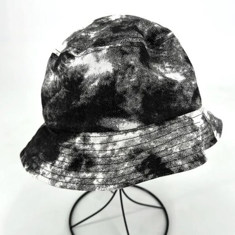 POL Women's‎ 100% Cotton Knit Tie Dye Bucket Hat Black White One Size